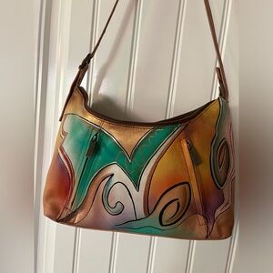 Anuschka Abstract Sunset Hobo Bag NWT